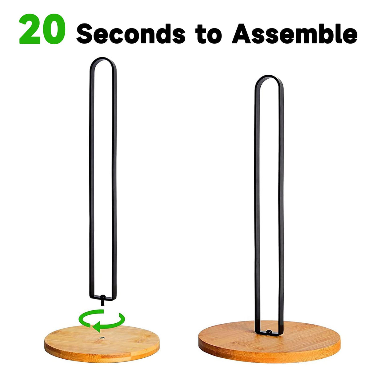 TONLEA Wood Paper Towel Holder, Countertop-Paper-Towel-Holders, Kitchen Towel Holder FreeStanding with Non-Slip Wooden Base TONLEA