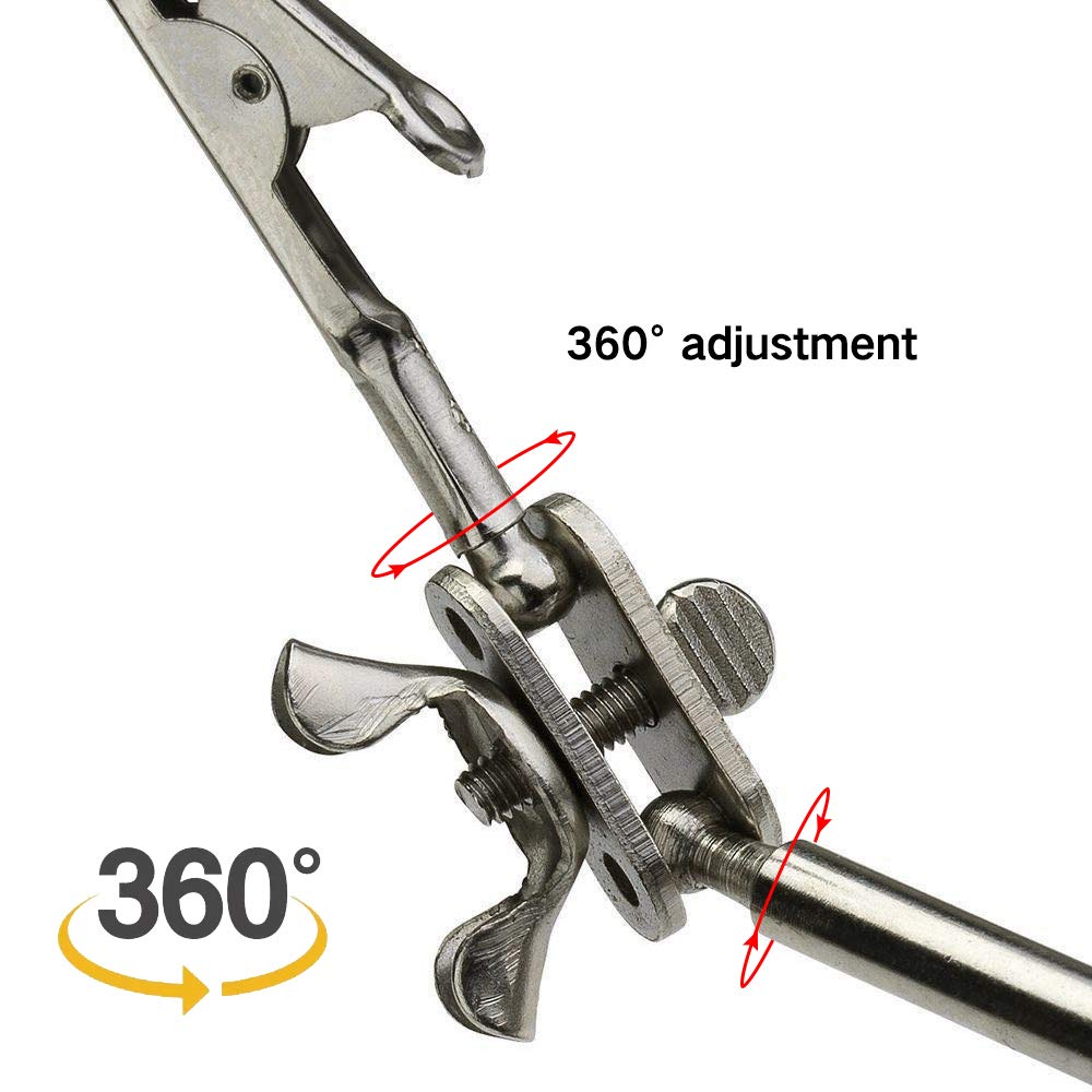 AORAEM Helping Hands Magnifier with Dual Adjustable Alligator Clips in 2.5x Magnifying Glass Soldering Station for Crafting, Hobby, Micro Objects (Not Include Battery) AORAEM