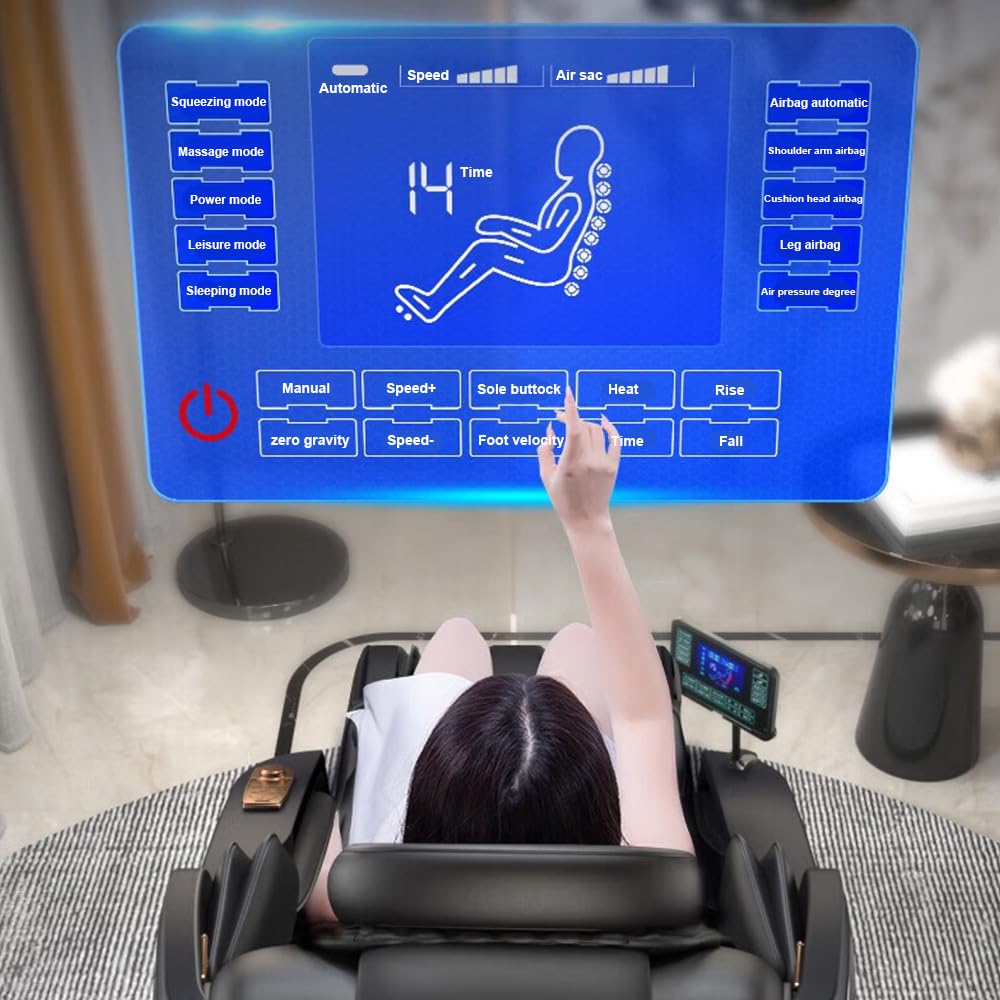 AI Intelligent Voice Zero-gravity Luxury Multifunctional Massage Chair, Heated Massage Chair, 3D Manipulator Airbag Massage Chair, Super-long SL Guide Rail, HIFI Bluetooth Audio, Touch Screen. RAYFOKPK