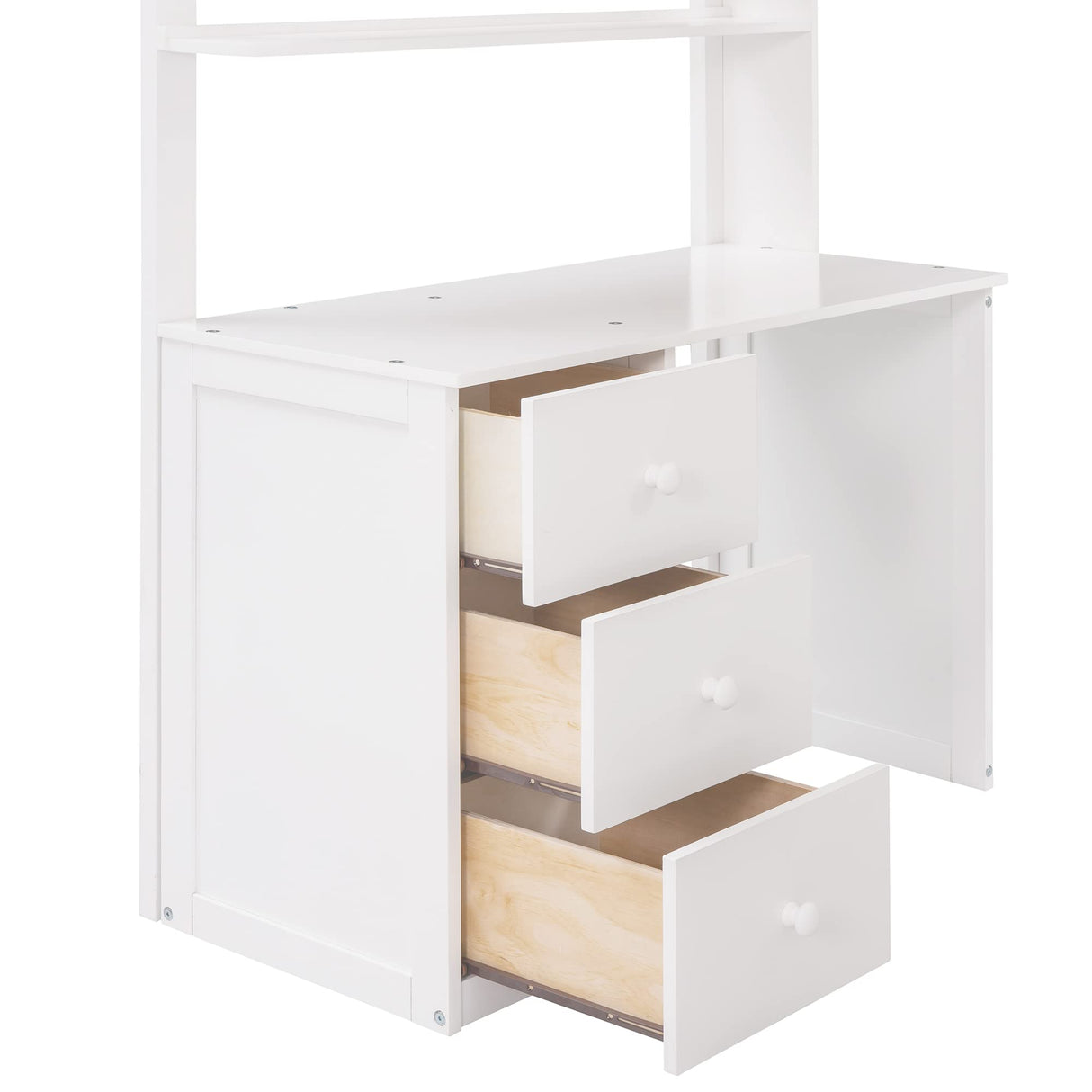 Harper & Bright Designs Twin Size Loft Bed with Wardrobe and Desk, Wooden Twin Loft Bed with Desk and Storage Drawers for Girls Boys Teens,No Box Spring Needed,White Harper & Bright Designs