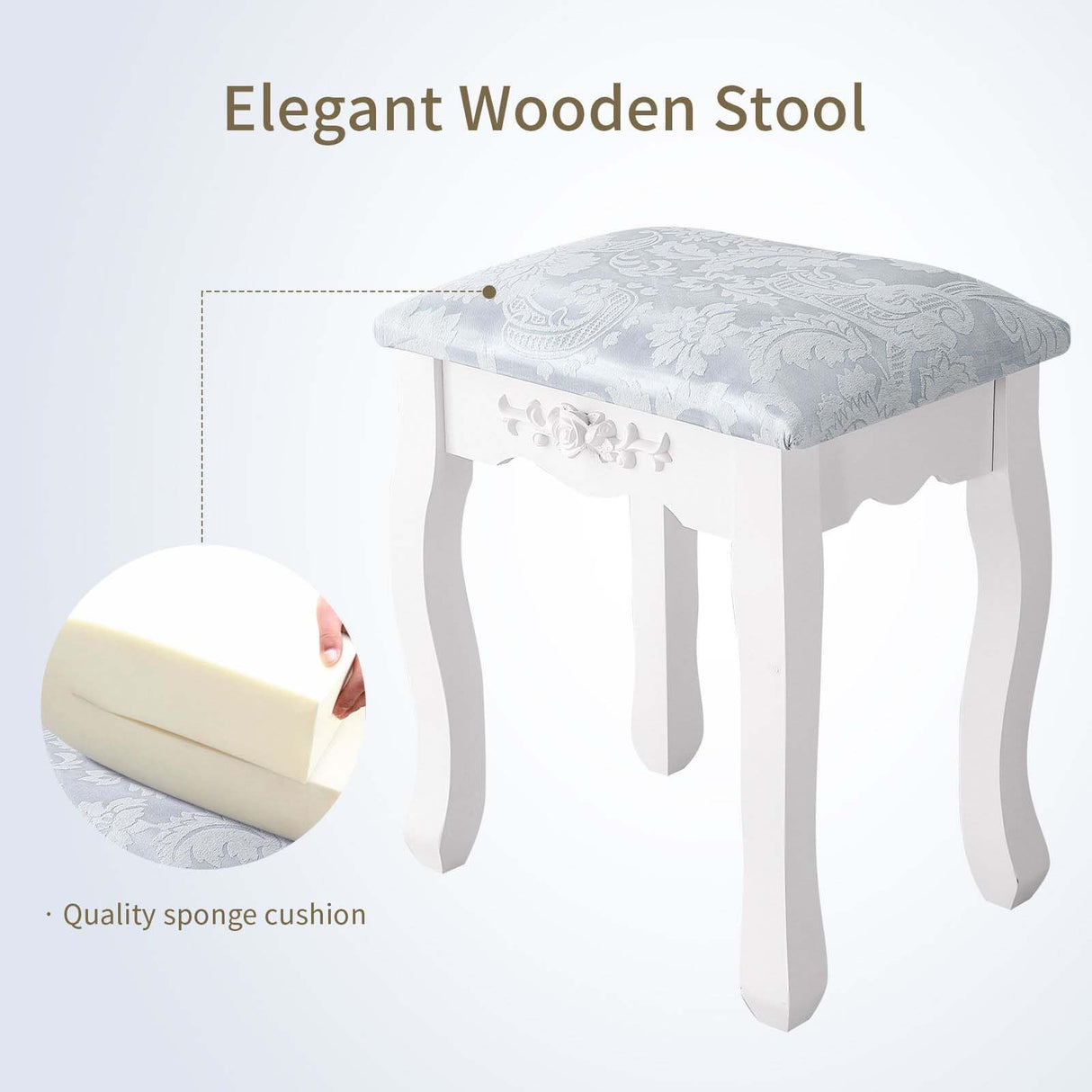 Altillo Makeup Vanity Table Set, Makeup Table and Stool with Oval Mirror & 4 Storage Drawers, Wooden Dressing Desk Table Furniture Set for Women Girls Altillo