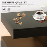 HWB Black RGB LED Coffee Bar Cabinet with Large Storage & Charging Station for Kitchen and Dining Room HWB