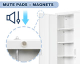 BESFUR Metal Cabinet, Locking Storage Cabinet with 5 Shelves and 2 Doors, Black Garage Cabinet for Office, Classroom, Garage - White BESFUR