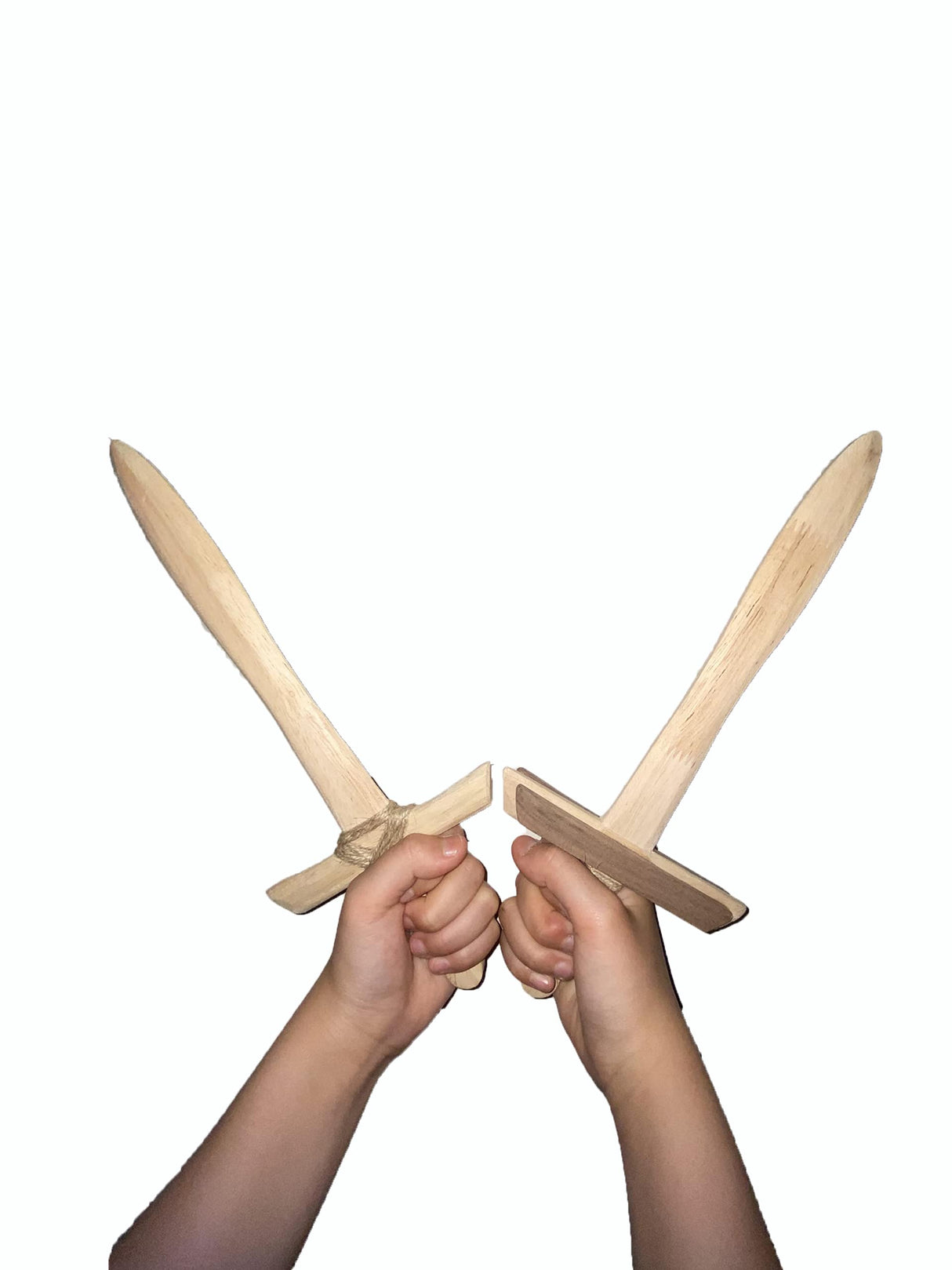 2 Pieces - Handmade Wooden Crafts, 12-inch Prop Wooden Sword. Role Play, Costumes, Props, Indoor and Outdoor Exercises (not Weapons) Flmitey