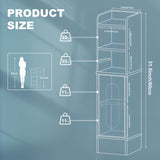 Hawkrown 67" Tall Bathroom Storage Cabinet with Lights, Slim Narrow Bathroom Cabinet Organizer with Doors and Adjustable Shelves, Tall Cabinet for Small Space, Living Room (31.5" Tall) Hawkrown