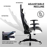 GTRACING Gaming Chair Racing Office Computer Ergonomic Video Game Chair Backrest and Seat Height Adjustable Swivel Recliner with Headrest and Lumbar Pillow Esports Chair (White) GTRACING