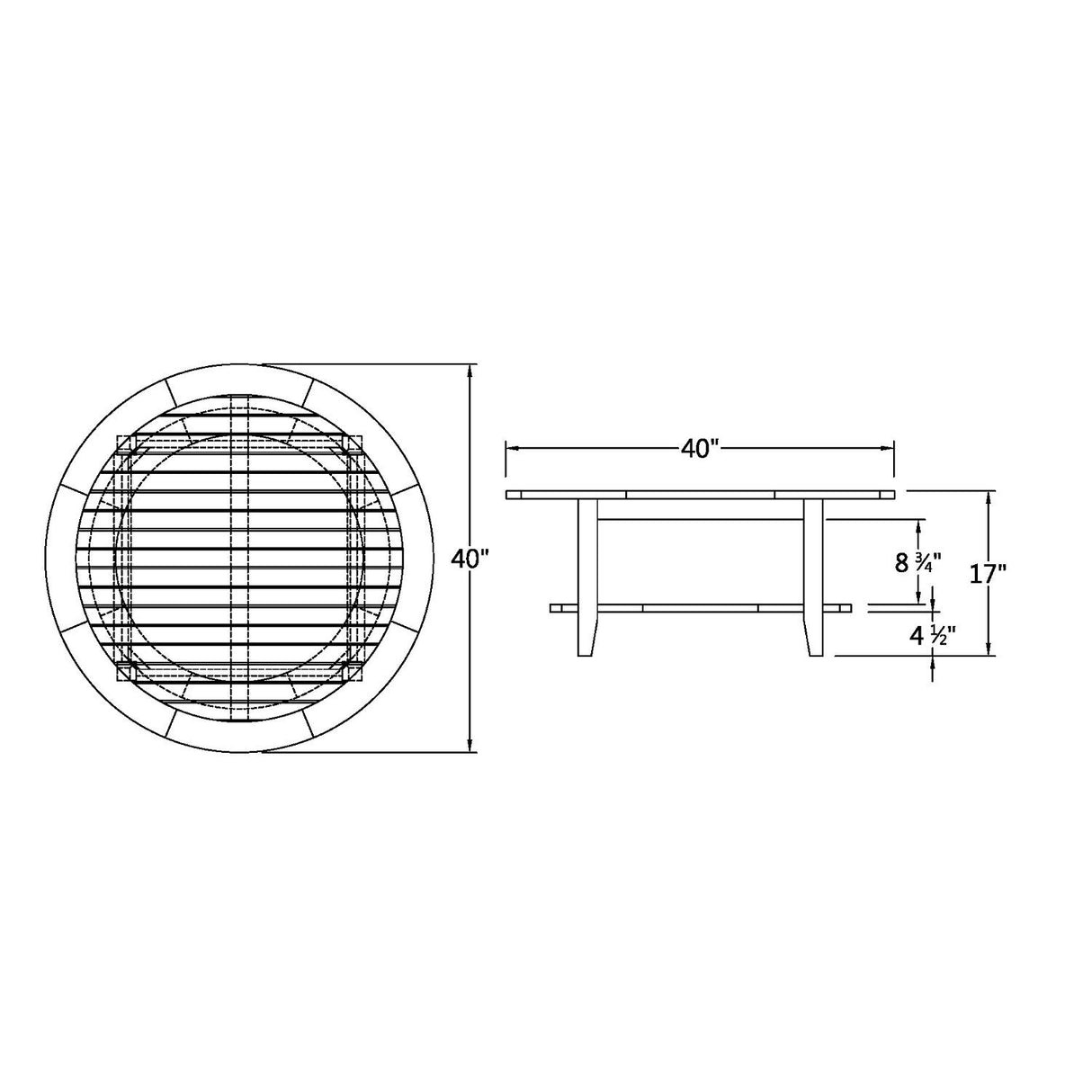 Cambridge Casual Arie Wood Patio Coffee Table, Plantation Teak, 40 Inch/Weathered Gray Cambridge Casual