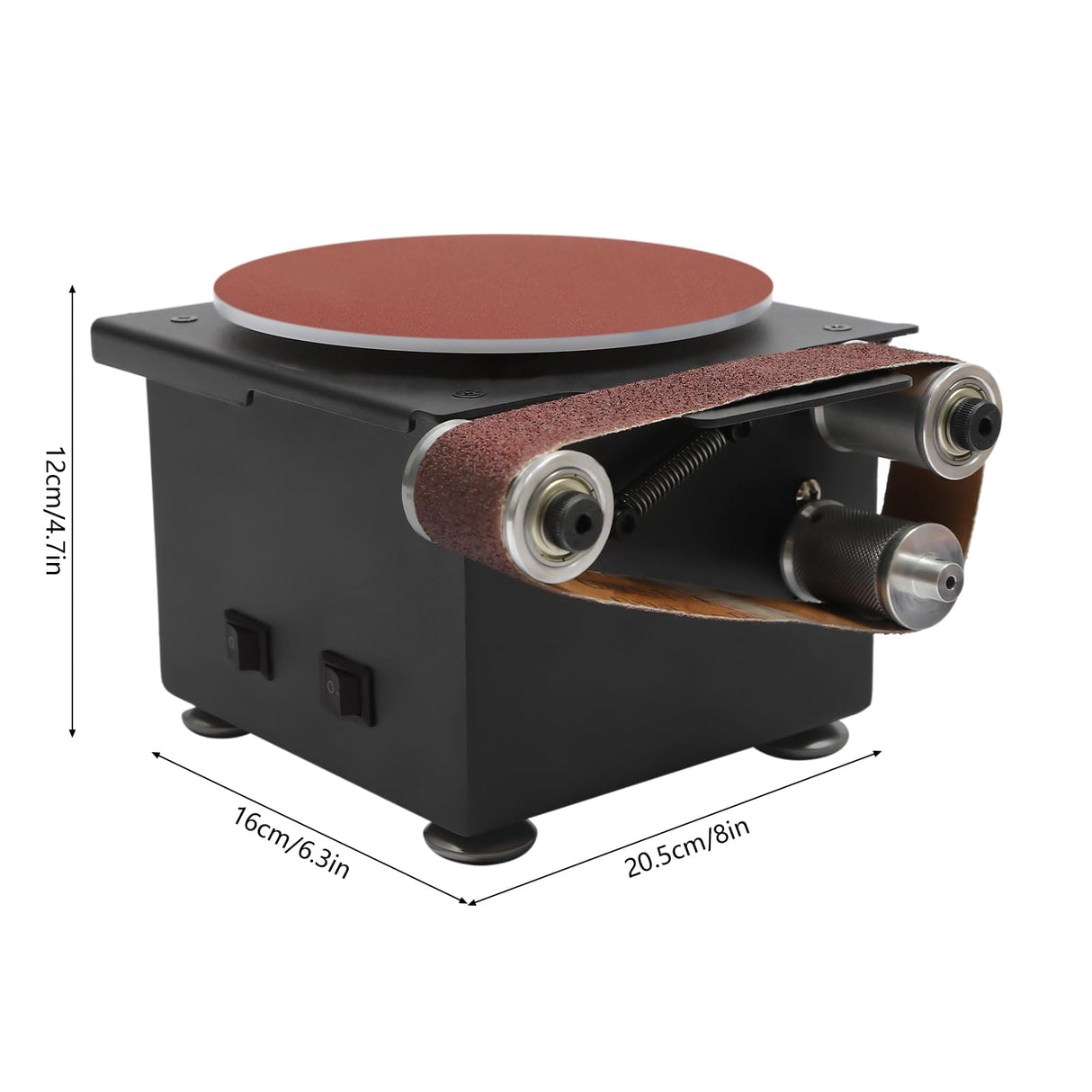 Mini Belt Disc Sander, 6-Inch Sanding Disc and 1.2 x 15-Inch Sanding Belts for Wood Metal Stone Grinding, 8500RPM Small Spindle Sander Machine With 7 MooneHived