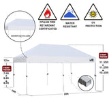 Eurmax USA 10'x20' Pop Up Canopy Tent Commercial Instant Canopies with Heavy Duty Roller Bag,Bonus 6 Sand Weights Bags (White) Eurmax