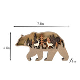 Drawely 3D Wooden Animals Carving, Wood Carving Animals Wall Decor, Modern Festival Forest Sculpture Christmas Living Room Office Decor Birthday Gifts for Friend Daughter Son Mom Dad (Bear) Drawelry