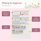 4 Pack Embroidery Kit for Beginners,Adults DIY Starter Kit,Cross Stitching Kits with Flower Stamped Patterns,Hoop,Tools,Colorful Threads with Needles,Step by Step Instructions,Hand Craft Lover Gift wtisan