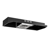 FIREGAS Black Range Hood 36 inch Under Cabinet, Ducted/Ductless Convertible Kitchen Hood, Black Painted Stainless Steel Vent Hood with LED Light,2 Speed Exhaust Fan FIREGAS