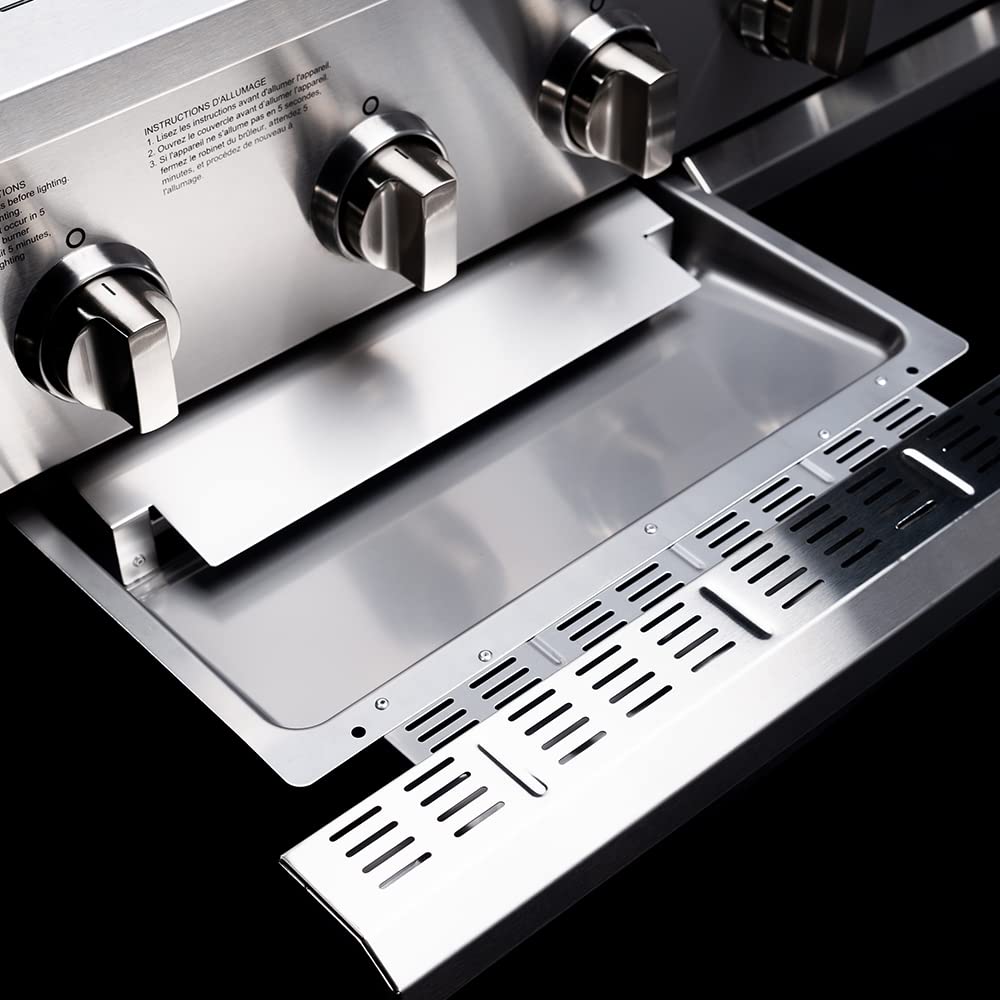 Spire Premium Grill built-in head, 5-Burner with Rear Burner Propane Grill, Convertible to Natural Gas, 30 inches Built In 3050R Island Grill Head, Stainless Steel, BBQ Grill Island Spire