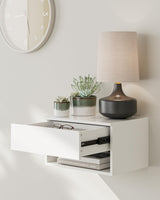 Floating Nightstand, Small Modern Floating Nightstand with Drawer, Floating Shelves for Bedroom, Bathroom (White) Aienvey