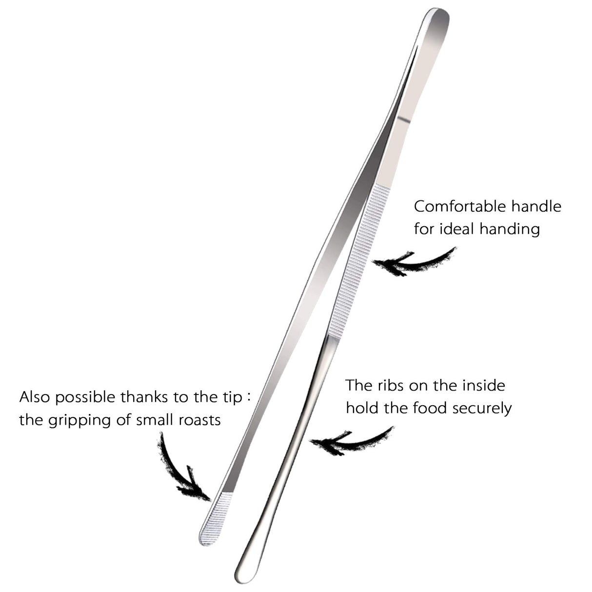 Tangoowal 2 Pcs 12-Inch Fine Tweezer Tongs,Extra-Long Stainless Steel Tweezers Tongs Tangoowal
