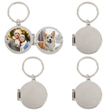 Framendino, 4 Pack Sublimation Keychain Blanks Metal Heat Transfer Keychains Personalized Locked Photo Tray for DIY Crafts Picture Framendino
