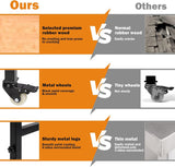 Betterhood 70" Adjustable Workbench on Wheels, 2000 LBS Heavy Duty Work Table with Power Outlets & Pegboard, Rubber Wood Workstation for Garage, Workshop, Office, Home, Commercial Betterhood