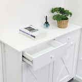 Clevich Double Tilt Out Trash Cabinet 20 Gal, Kitchen Wooden Recycling Cabinet, Hidden Trash Can Holder w/Drawers & Tabletop, Dog-Proof Trash Bin Cabinet, Trash Bins NOT Included(White) Clevich