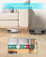 Lefant M210 Pro Robot Vacuum with Powerful Suction, 6 Cleaning Modes, 120 Mins Runtime, Quiet, Self-Charging, Voice Control, Ideal for Pet Hair and Hard Floor, White Lefant