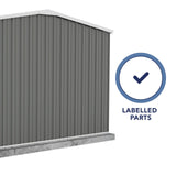 Absco Workshop 20 Ft. x 10 Ft. Metal Storage Shed DIY Galvanized Steel Sheds for Lawn Mower, Equipment, Workbench, Tools, Garden in The Yard, Garden, Patio, Outdoor Storage (Woodland Gray) ABSCO