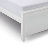 Solid Wood Queen Bed Frame with Headboard - Minimalist Design in White Plank+Beam
