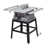 GarveeTech Table Saw, 10 Inch 15A Multifunctional Saw With Stand & Push Stick, 90° Cross Cut & 0-45° Bevel Cut, 5000RPM, Adjustable Blade Height for Woodworking, Grey GarveeTech