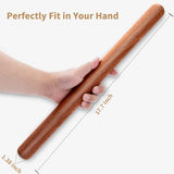 Aisoso French Rolling Pin, 17.7 Inches Wood Rolling Pin for Baking Extra Long Thickened, Classic Wooden Dough Roller for Fondant Pizza Pie Crust Cookie Pastry, Essential Kitchen Utensil, Brown Aisoso
