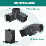 HAYOHRT 15° Pergola Brackets 75° Pergola Brackets Corner Bracket with Post Base Gazebo Kit for 4x4'' (Actual 3.5x3.5 in) Wooden Beams Lumber Gazebos Patio Pergola Sheds HAYOHRT