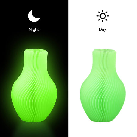 Dikale PLA+ 3D Printer Filament Luminous Green, 1.75mm No Tangle, Net Weight 2.2lbs Spool (1kg）, PLA Pro Plus, Green with Glow in The Dark Effect dikale
