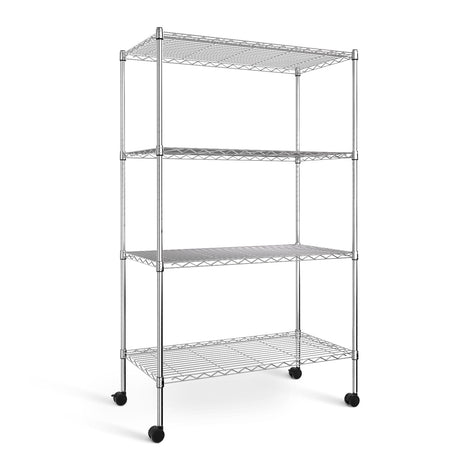 Simple Deluxe Heavy Duty 4-Shelf Storage Shelving Unit, 35.83D x 13.98W x 55.91H Steel Organizer Wire Rack with 1000Lb Capacity, Chrome Simple Deluxe