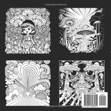 Trippy Coloring Book: 45 trippy coloring pages including Trippy Landscapes, Magic Fungi and Cosmic Beings | Stress Relief and Relaxation Majosta