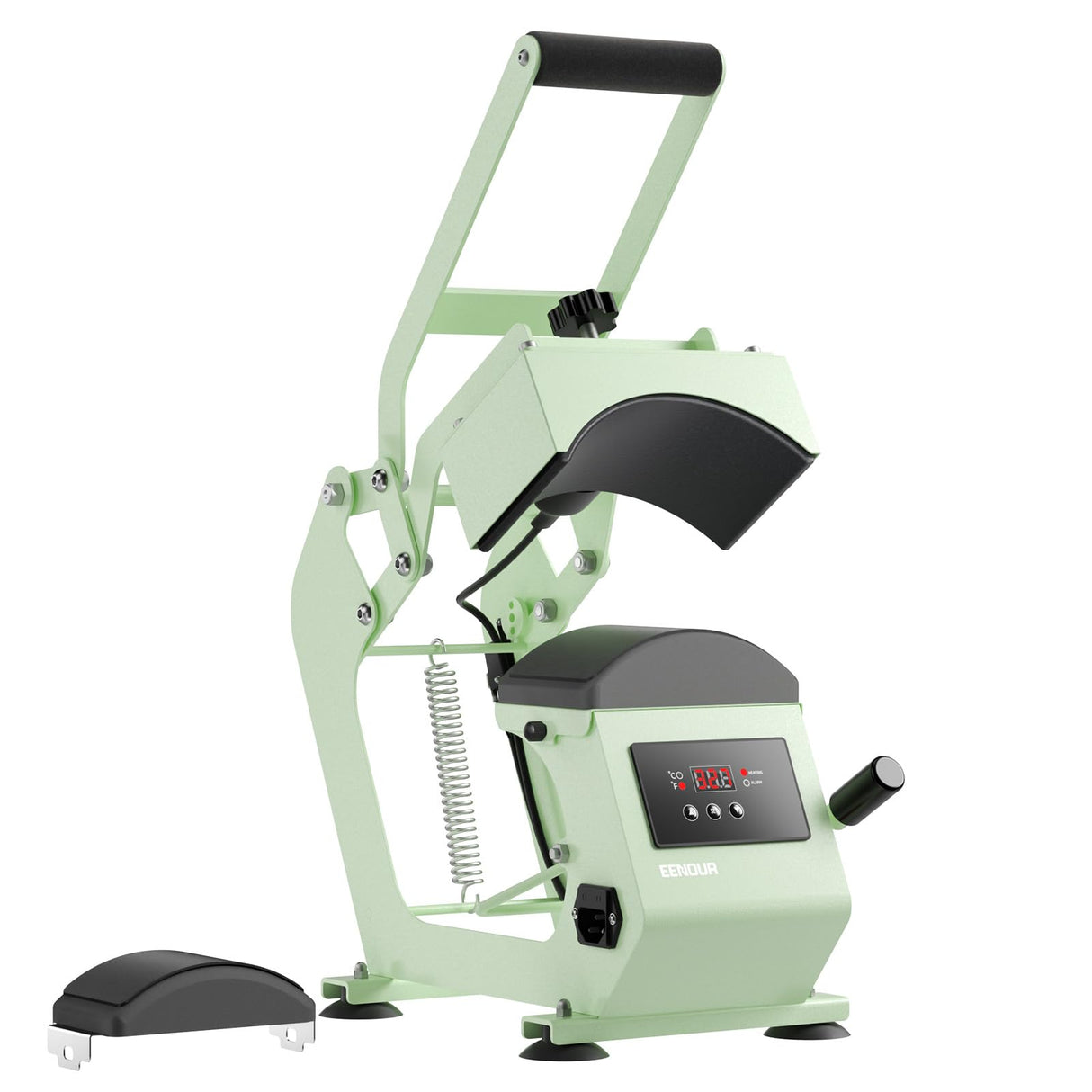 Hat Press Heat Machine for Caps with 2 Platens, Precise Temp&Timer Control, Hat Heat Press with Timer Auto Starter, Sublimation Hat Press for Trucker Hat & Iron on Vinyl, Heat Transfer (Light Green) EENOUR