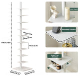 Quooyong 9-Tier Spine Bookshelf Metal Bookcase Vertical Book Shelf Tower Rotating Tall Narrow Bookshelf Ladder Book Rack Indoor (Orange) Quooyong