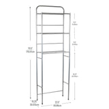 Mind Reader Over The Toilet Storage Rack, Bathroom Organizer, Bathroom Shelves, Metal, 23.5" L x 10.25" W x 70.5" H, Silver Mind Reader
