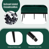 Giantex Loveseat Sofa, Upholstered 2 Seat Sofa Couch with Dutch Velvet, Woven Back and Arms, 2 Pillows, Removable Padded Cushion, 5 Solid Metal Legs, for Living Room Apartment Reception Room (Green) Giantex