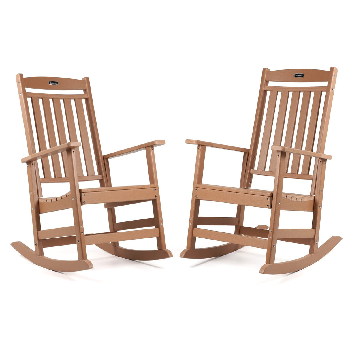 FUNBERRY Patio Rocking Chairs Set of 2,Poly Lumber Rocker,All Weather Rocking Chair Outdoor,High Back Porch Rocker,Cracker Barrel Rocking Chairs for Porch,360lbs FUNBERRY