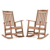 FUNBERRY Patio Rocking Chairs Set of 2,Poly Lumber Rocker,All Weather Rocking Chair Outdoor,High Back Porch Rocker,Cracker Barrel Rocking Chairs for Porch,360lbs FUNBERRY