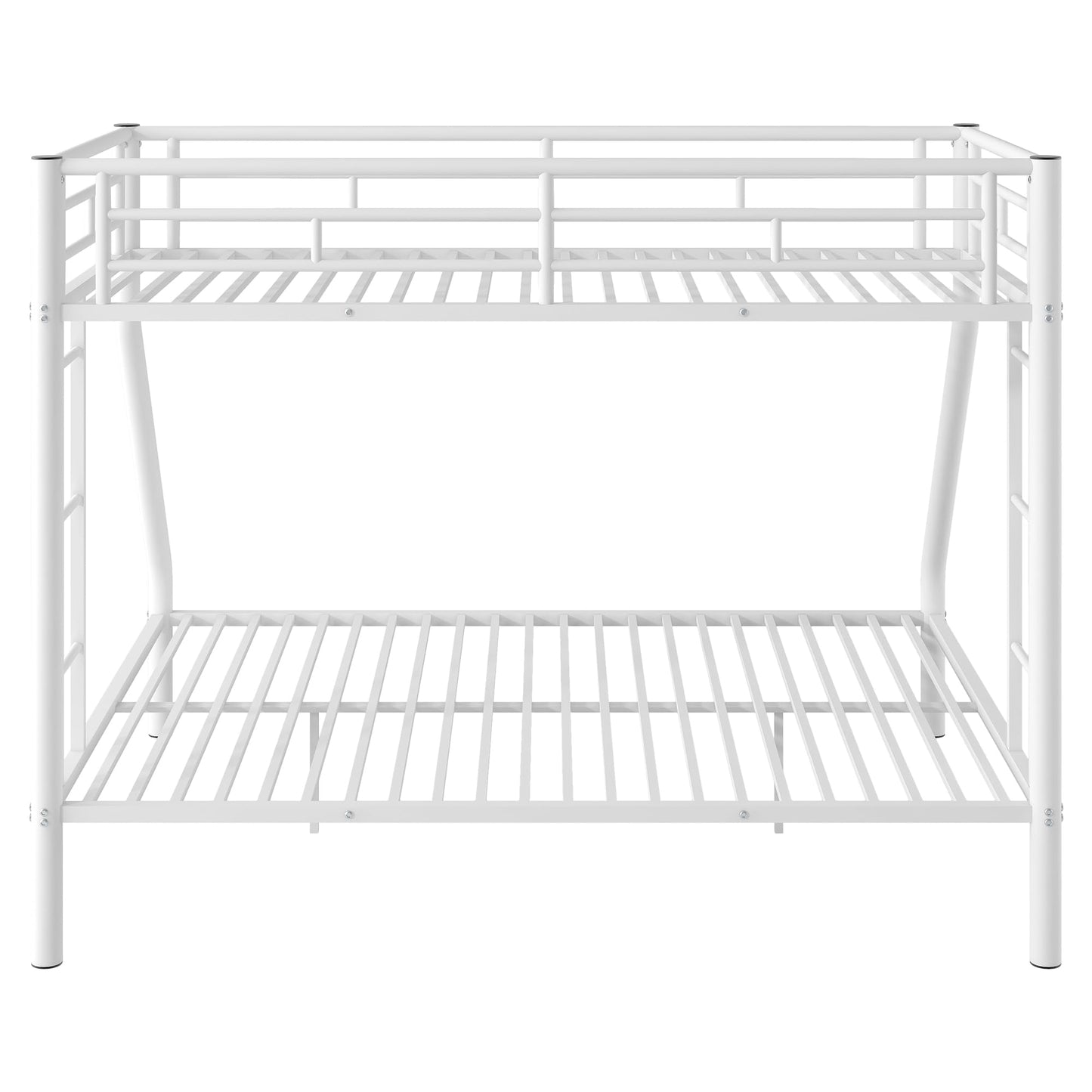 Twin XL Over Queen Bunk Beds with Ladder and Full Length Guardrail, Heavy Duty Bunk Beds/Twin XL Over Queen Bunk Bed for Kids, Twin XL Over Queen Bunk Bed White