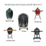 Onlyfire Kamado Grill Cover Fits for Large Big Green Egg,Kamado Joe Classic,Large Grill Dome,Louisiana K22, and Others, 30" Dia X 24" H onlyfire