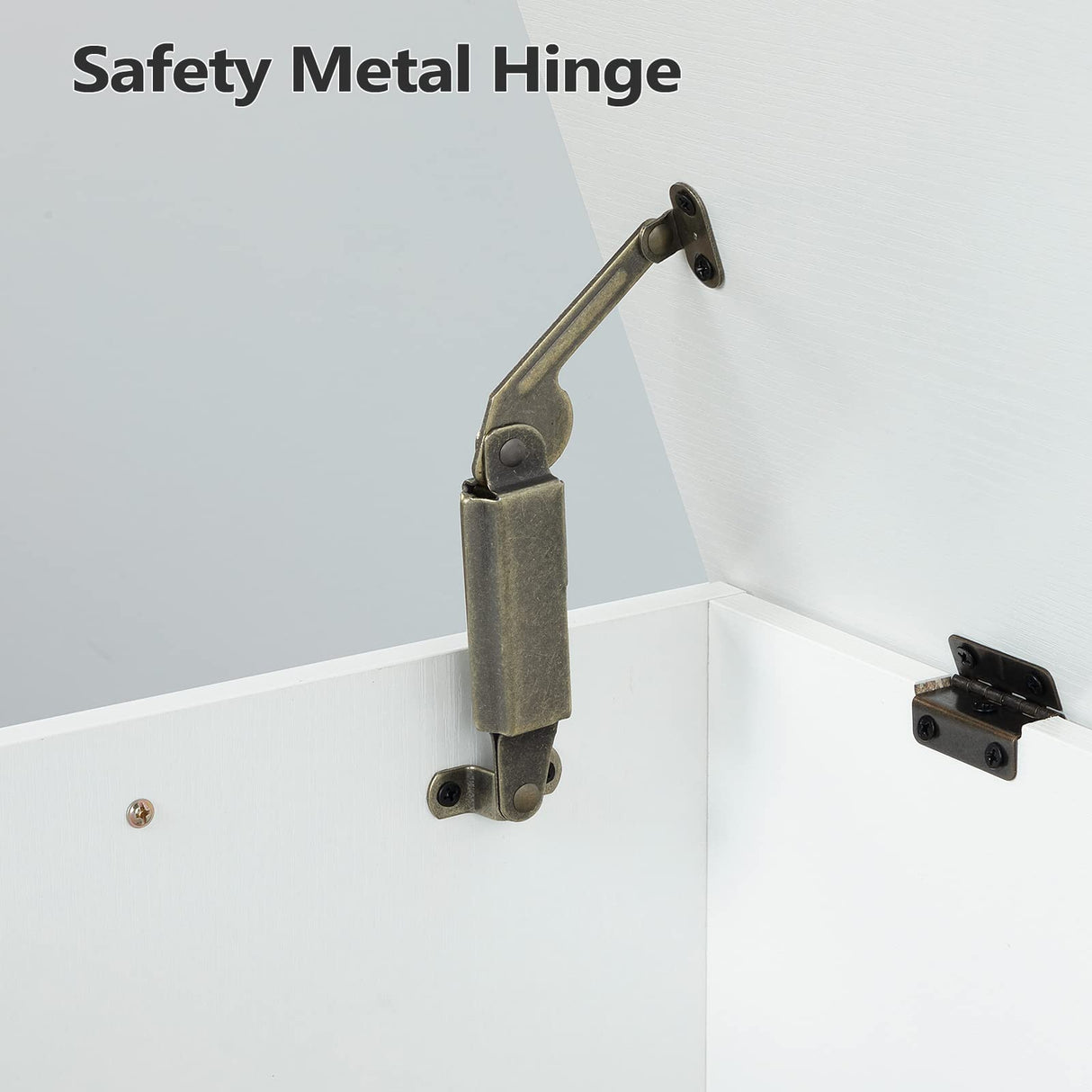 MAHANCRIS 39.4" Toy Chest, Sturdy Entryway Storage Chest with Safety Hinges, Retro Toy Box, Wooden Look Accent Furniture for Living Room, Bedroom, White SCWT48101Z1 MAHANCRIS