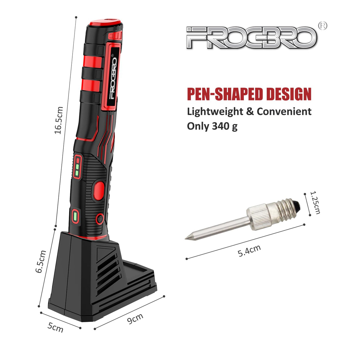 FrogBro 11W 2500mAh Cordless Soldering Iron Kit, Upgrade Max 968℉ Fast Heating Portable Soldering Iron, USB Rechargeable Soldering Iron High Capacity with Touch Sensor & LED Spotlight (2 tips+adaptor) FROGBRO