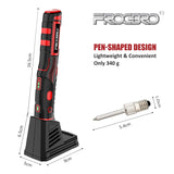 FrogBro 11W 2500mAh Cordless Soldering Iron Kit, Upgrade Max 968℉ Fast Heating Portable Soldering Iron, USB Rechargeable Soldering Iron High Capacity with Touch Sensor & LED Spotlight (2 tips+adaptor) FROGBRO