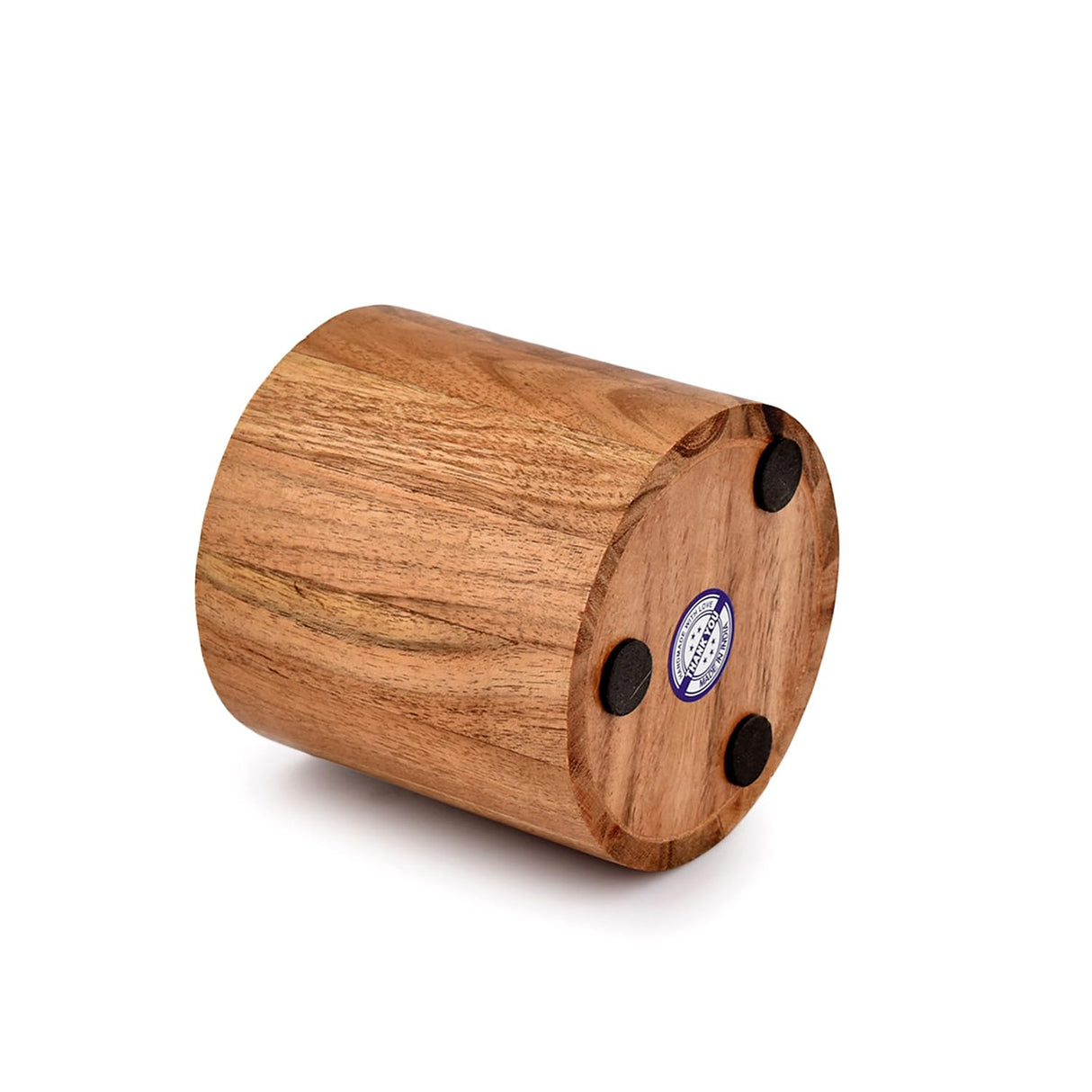 NIRMAN Acacia Wood Pencil/Pen Holder for desk, Round Desktop Organizer for Desk Multi Purpose Use for Home School Office Supplies (4" x 4" x 4") NIRMAN