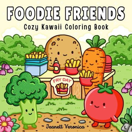 Foodie Friends: Cozy Kawaii Coloring Book for Adults and Teens, Featuring Cute Veggies, Fruits, and Sweet Food-Themed Pages for Relaxation and Fun WoodArtSupply