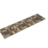Machine Washable Boxes Design Non-Slip Rubberback 3x10 Traditional Runner Rug for Hallway, Kitchen, Bedroom, Living Room, 2'7" x 9'10", Boxes Multicolor Ottomanson