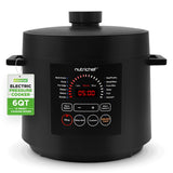 NutriChef Electric Pressure Cooker 6 Quart Capacity | 9 Function Digital Countertop Pressure Cooker | Adjustable Time & Temperature | Cook, Bake, Steam, & Braise | 13.1 x 11.4 IN | Black NutriChef