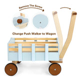 PairPear Kids Wagon Toy,Wooden Toys Cargo Walker Cart Wagon Stroller,Toddler Push and Pull Baby Walker Gift for Babies Boys and Girls PairPear