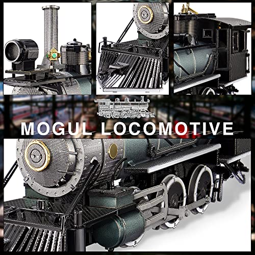 Piececool 3D Puzzle for Adults, Mogul Steam Engine Steamer 3D Metal Model Building Kits Challenging Assembly Hobbies DIY Crafts Kits, Best Birthday Christams Gifts