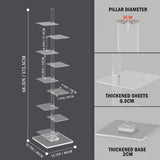 Nynelly 9 Tier Acrylic Bookshelf Invisible Bookshelf, Height Adjustable Vertical Spine Book Tower, Floor Standing Bookcase Display Shelf for Books,Decor, DIY Open Bookcase for Office, Living Room Nynelly