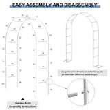HEOMU Metal Garden Arch Trellis, 5.3 Feet Wide x 7.6 Feet High or 7.9 Feet Wide x 6.3 Feet High, Assemble Freely 2 Sizes, Garden Arbor for Climbing Plant Outdoor & Indoor, Wedding Party Bridal, White HEOMU